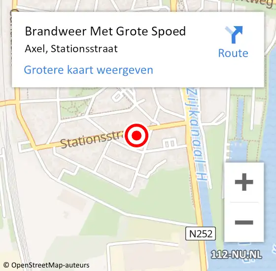 Locatie op kaart van de 112 melding: Brandweer Met Grote Spoed Naar Axel, Stationsstraat op 16 september 2023 01:44