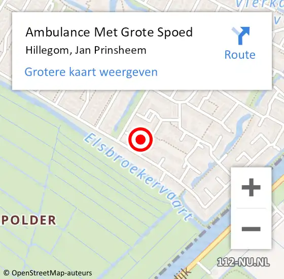 Locatie op kaart van de 112 melding: Ambulance Met Grote Spoed Naar Hillegom, Jan Prinsheem op 16 september 2023 01:46