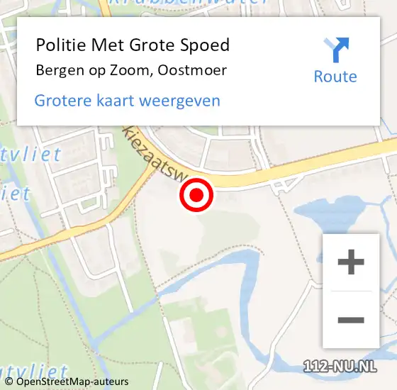 Locatie op kaart van de 112 melding: Politie Met Grote Spoed Naar Bergen op Zoom, Oostmoer op 16 september 2023 06:43