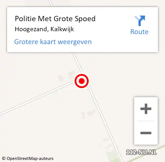Locatie op kaart van de 112 melding: Politie Met Grote Spoed Naar Hoogezand, Kalkwijk op 16 september 2023 06:54