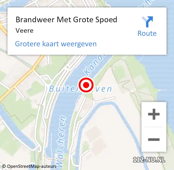 Locatie op kaart van de 112 melding: Brandweer Met Grote Spoed Naar Veere op 16 september 2023 08:17