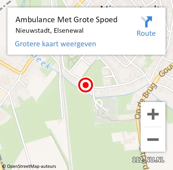 Locatie op kaart van de 112 melding: Ambulance Met Grote Spoed Naar Nieuwstadt, Elsenewal op 8 september 2014 12:23