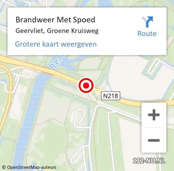 Locatie op kaart van de 112 melding: Brandweer Met Spoed Naar Geervliet, Groene Kruisweg op 8 september 2014 12:26