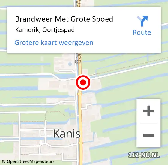 Locatie op kaart van de 112 melding: Brandweer Met Grote Spoed Naar Kamerik, Oortjespad op 16 september 2023 10:58