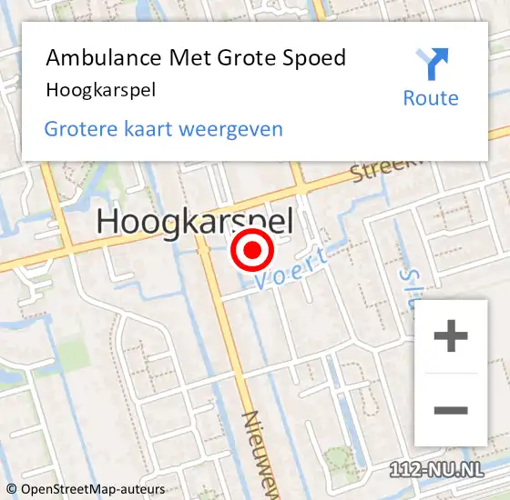 Locatie op kaart van de 112 melding: Ambulance Met Grote Spoed Naar Hoogkarspel op 16 september 2023 13:31