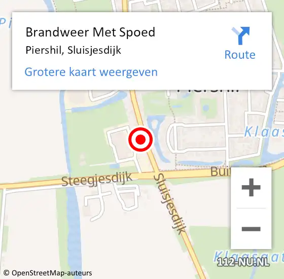 Locatie op kaart van de 112 melding: Brandweer Met Spoed Naar Piershil, Sluisjesdijk op 16 september 2023 13:47