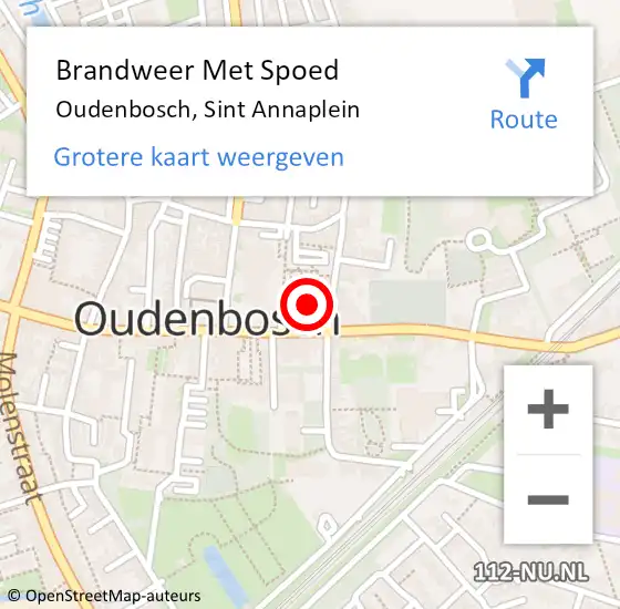 Locatie op kaart van de 112 melding: Brandweer Met Spoed Naar Oudenbosch, Sint Annaplein op 16 september 2023 14:44