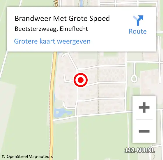 Locatie op kaart van de 112 melding: Brandweer Met Grote Spoed Naar Beetsterzwaag, Eineflecht op 16 september 2023 15:40