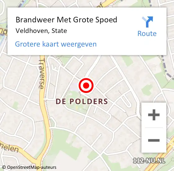 Locatie op kaart van de 112 melding: Brandweer Met Grote Spoed Naar Veldhoven, State op 16 september 2023 16:00