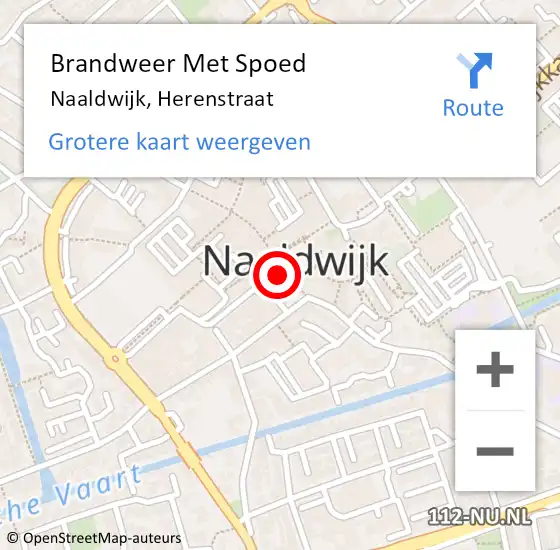 Locatie op kaart van de 112 melding: Brandweer Met Spoed Naar Naaldwijk, Herenstraat op 16 september 2023 16:24