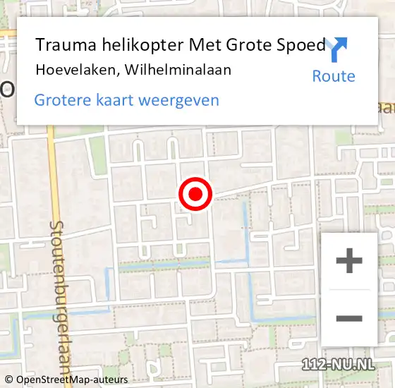Locatie op kaart van de 112 melding: Trauma helikopter Met Grote Spoed Naar Hoevelaken, Wilhelminalaan op 16 september 2023 16:28