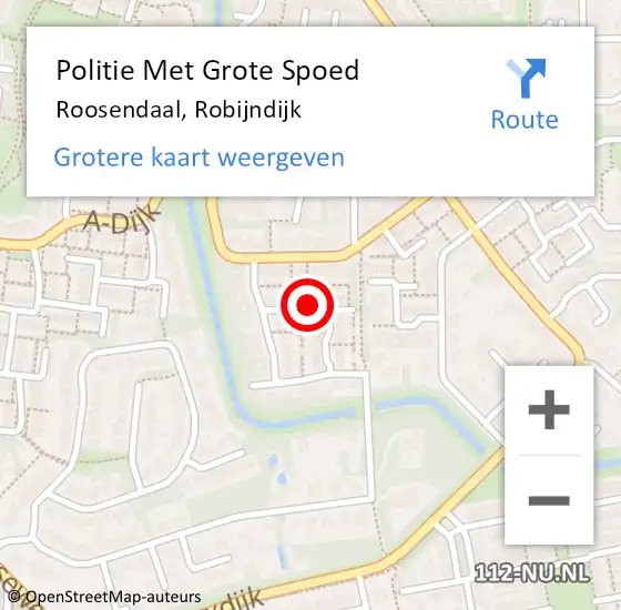 Locatie op kaart van de 112 melding: Politie Met Grote Spoed Naar Roosendaal, Robijndijk op 16 september 2023 16:33