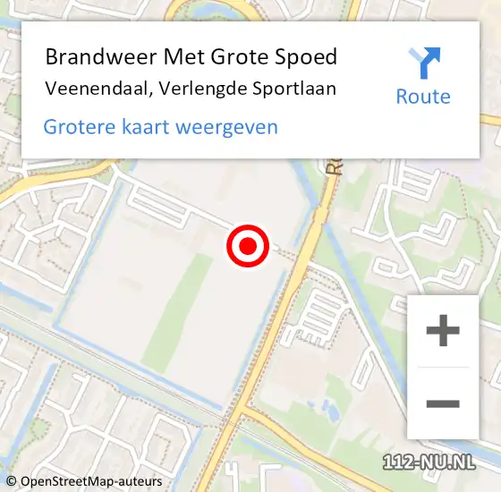Locatie op kaart van de 112 melding: Brandweer Met Grote Spoed Naar Veenendaal, Verlengde Sportlaan op 16 september 2023 16:40