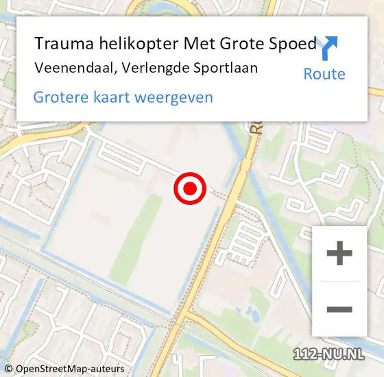 Locatie op kaart van de 112 melding: Trauma helikopter Met Grote Spoed Naar Veenendaal, Verlengde Sportlaan op 16 september 2023 16:42