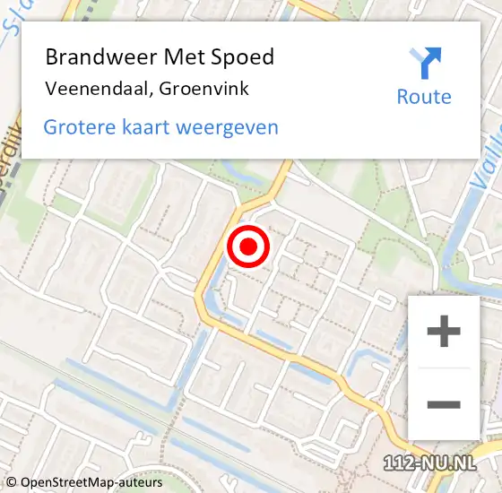 Locatie op kaart van de 112 melding: Brandweer Met Spoed Naar Veenendaal, Groenvink op 16 september 2023 17:06