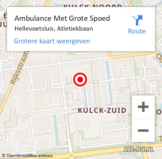 Locatie op kaart van de 112 melding: Ambulance Met Grote Spoed Naar Hellevoetsluis, Atletiekbaan op 16 september 2023 17:35