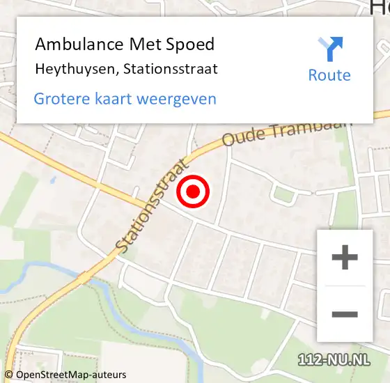 Locatie op kaart van de 112 melding: Ambulance Met Spoed Naar Heythuysen, Stationsstraat op 16 september 2023 17:43