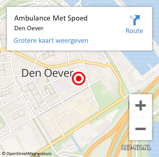 Locatie op kaart van de 112 melding: Ambulance Met Spoed Naar Den Oever op 16 september 2023 18:35
