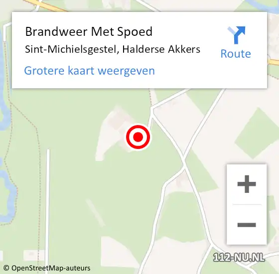 Locatie op kaart van de 112 melding: Brandweer Met Spoed Naar Sint-Michielsgestel, Halderse Akkers op 16 september 2023 19:38