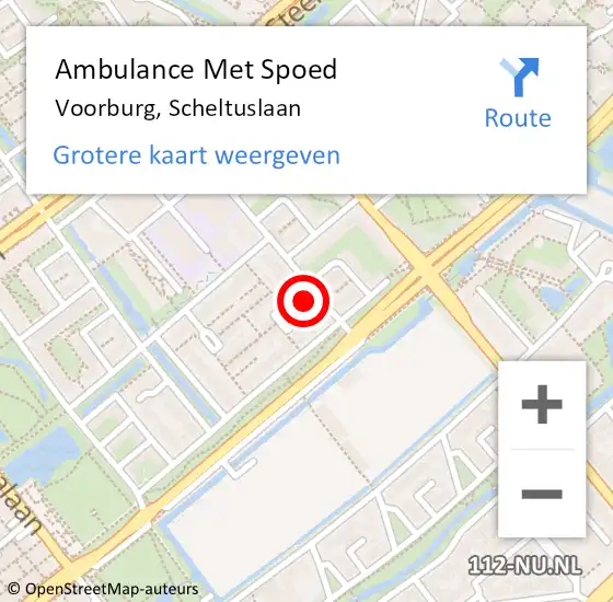 Locatie op kaart van de 112 melding: Ambulance Met Spoed Naar Voorburg, Scheltuslaan op 16 september 2023 21:35