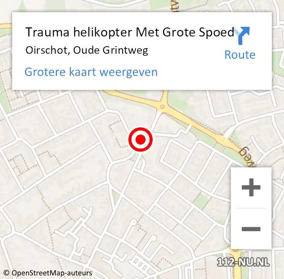 Locatie op kaart van de 112 melding: Trauma helikopter Met Grote Spoed Naar Oirschot, Oude Grintweg op 16 september 2023 22:24