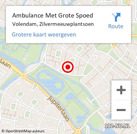 Locatie op kaart van de 112 melding: Ambulance Met Grote Spoed Naar Volendam, Zilvermeeuwplantsoen op 16 september 2023 23:00