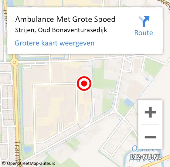 Locatie op kaart van de 112 melding: Ambulance Met Grote Spoed Naar Strijen, Oud Bonaventurasedijk op 16 september 2023 23:02