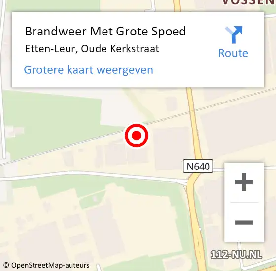 Locatie op kaart van de 112 melding: Brandweer Met Grote Spoed Naar Etten-Leur, Oude Kerkstraat op 17 september 2023 00:14