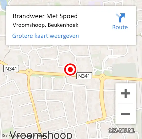 Locatie op kaart van de 112 melding: Brandweer Met Spoed Naar Vroomshoop, Beukenhoek op 17 september 2023 00:15