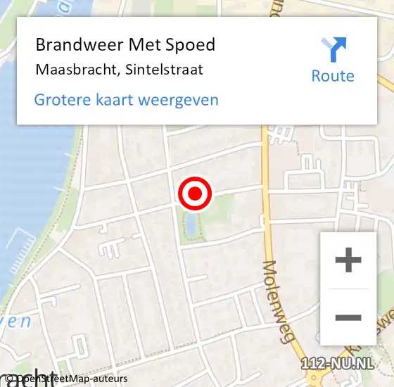 Locatie op kaart van de 112 melding: Brandweer Met Spoed Naar Maasbracht, Sintelstraat op 17 september 2023 00:36