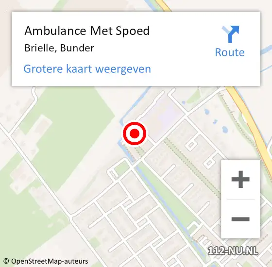 Locatie op kaart van de 112 melding: Ambulance Met Spoed Naar Brielle, Bunder op 17 september 2023 00:53