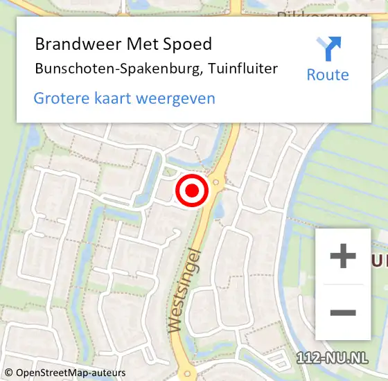 Locatie op kaart van de 112 melding: Brandweer Met Spoed Naar Bunschoten-Spakenburg, Tuinfluiter op 17 september 2023 01:17