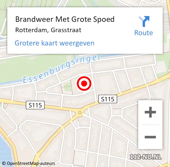 Locatie op kaart van de 112 melding: Brandweer Met Grote Spoed Naar Rotterdam, Grasstraat op 17 september 2023 01:57