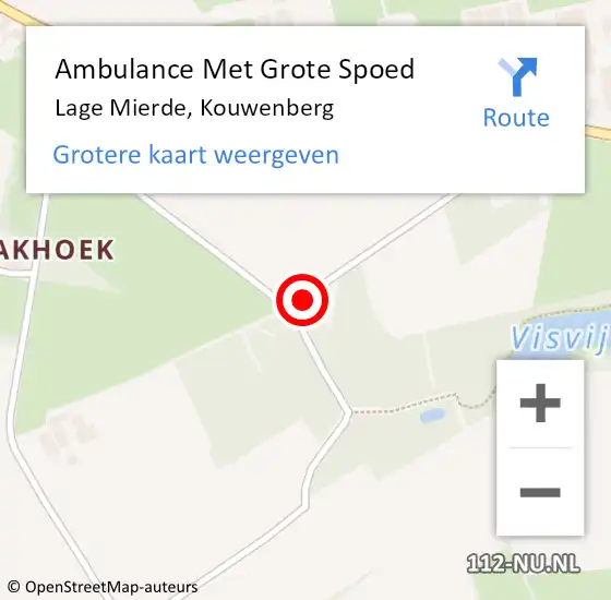 Locatie op kaart van de 112 melding: Ambulance Met Grote Spoed Naar Lage Mierde, Kouwenberg op 8 september 2014 13:51