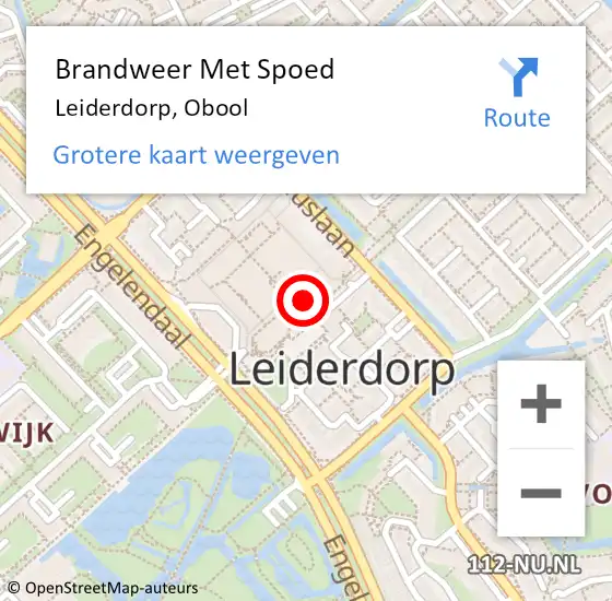 Locatie op kaart van de 112 melding: Brandweer Met Spoed Naar Leiderdorp, Obool op 17 september 2023 05:56