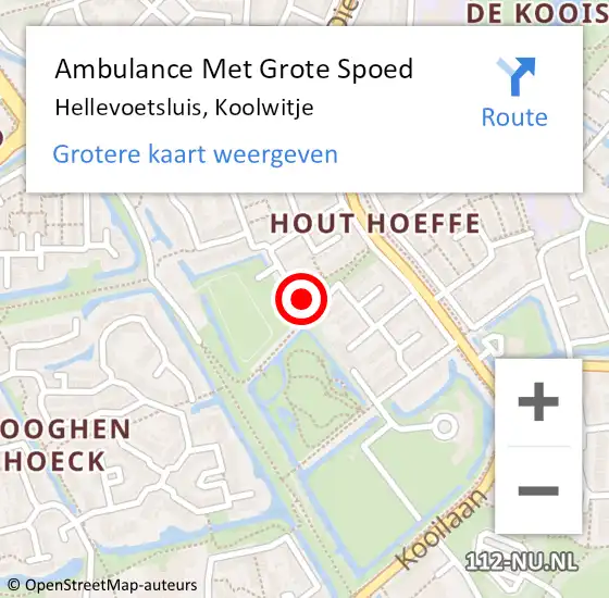 Locatie op kaart van de 112 melding: Ambulance Met Grote Spoed Naar Hellevoetsluis, Koolwitje op 17 september 2023 07:40