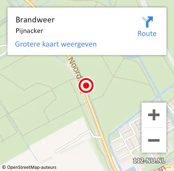 Locatie op kaart van de 112 melding: Brandweer Pijnacker op 17 september 2023 09:32