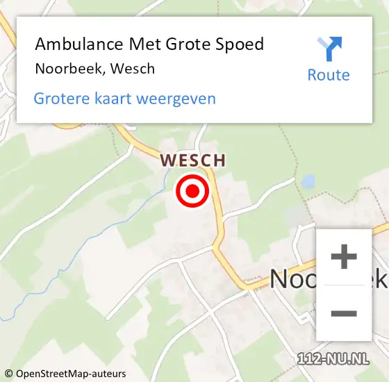 Locatie op kaart van de 112 melding: Ambulance Met Grote Spoed Naar Noorbeek, Wesch op 13 oktober 2013 23:11