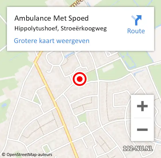 Locatie op kaart van de 112 melding: Ambulance Met Spoed Naar Hippolytushoef, Stroeërkoogweg op 17 september 2023 10:29