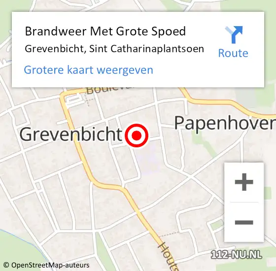 Locatie op kaart van de 112 melding: Brandweer Met Grote Spoed Naar Grevenbicht, Sint Catharinaplantsoen op 17 september 2023 10:34