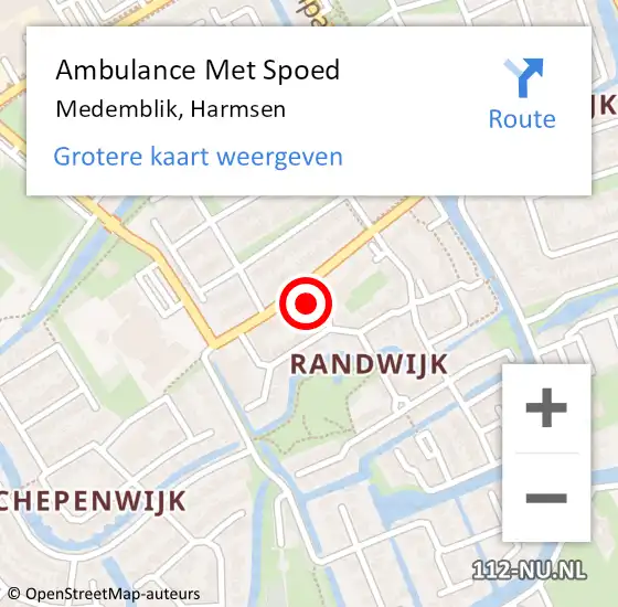 Locatie op kaart van de 112 melding: Ambulance Met Spoed Naar Medemblik, Harmsen op 17 september 2023 10:44