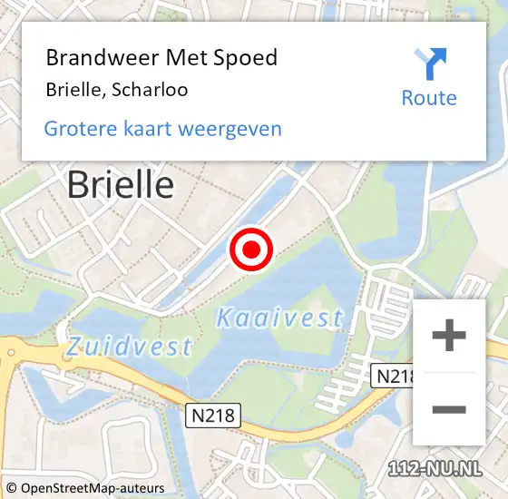 Locatie op kaart van de 112 melding: Brandweer Met Spoed Naar Brielle, Scharloo op 17 september 2023 11:41