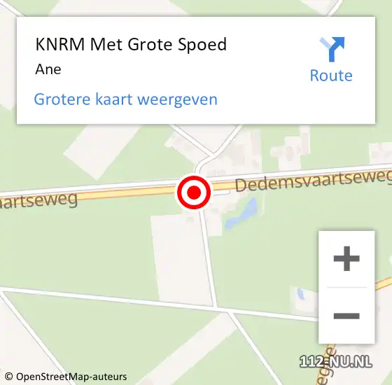 Locatie op kaart van de 112 melding: KNRM Met Grote Spoed Naar Ane op 17 september 2023 12:10