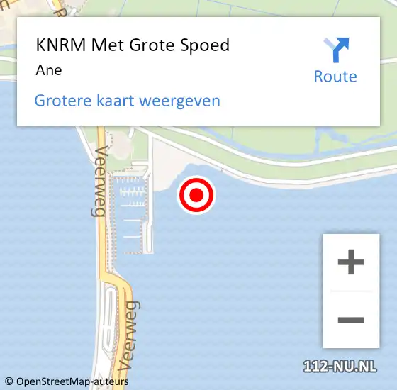 Locatie op kaart van de 112 melding: KNRM Met Grote Spoed Naar Ane op 17 september 2023 12:16