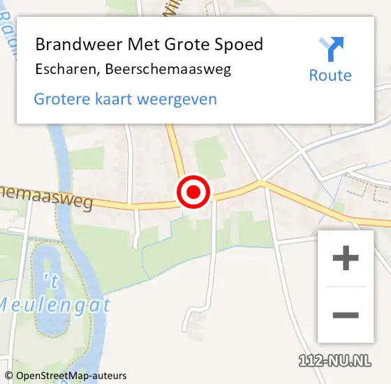 Locatie op kaart van de 112 melding: Brandweer Met Grote Spoed Naar Escharen, Beerschemaasweg op 17 september 2023 12:36