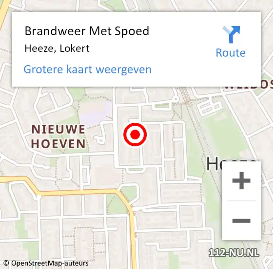 Locatie op kaart van de 112 melding: Brandweer Met Spoed Naar Heeze, Lokert op 17 september 2023 13:13