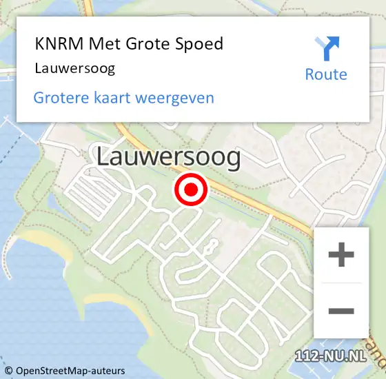 Locatie op kaart van de 112 melding: KNRM Met Grote Spoed Naar Lauwersoog op 17 september 2023 15:01