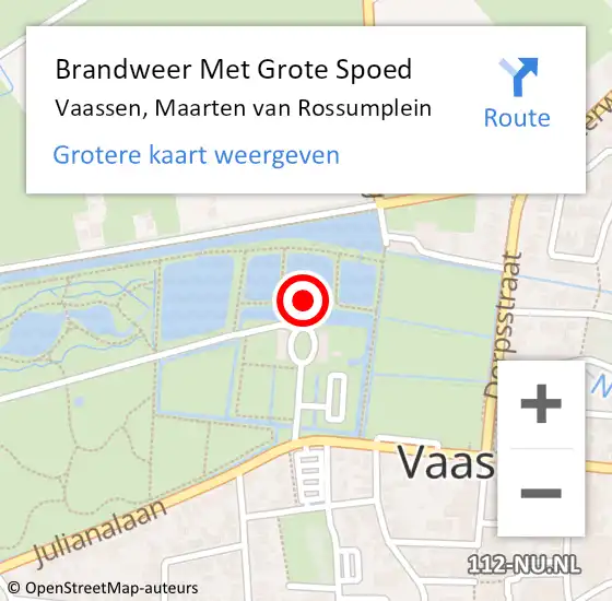Locatie op kaart van de 112 melding: Brandweer Met Grote Spoed Naar Vaassen, Maarten van Rossumplein op 17 september 2023 15:50