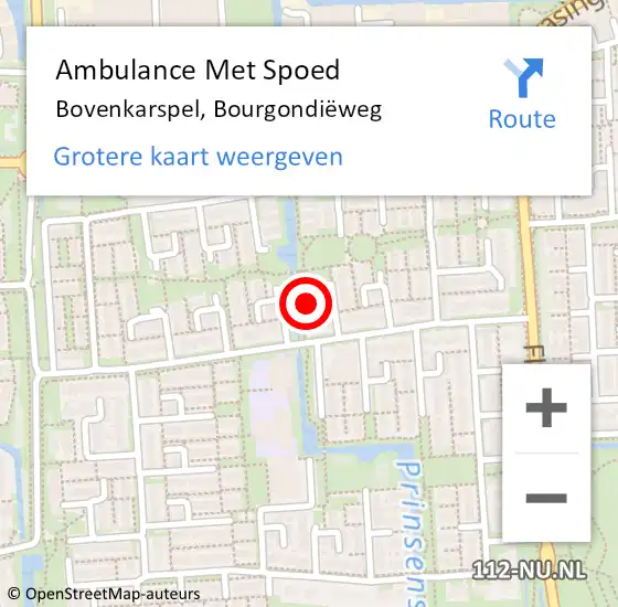 Locatie op kaart van de 112 melding: Ambulance Met Spoed Naar Bovenkarspel, Bourgondiëweg op 17 september 2023 16:00