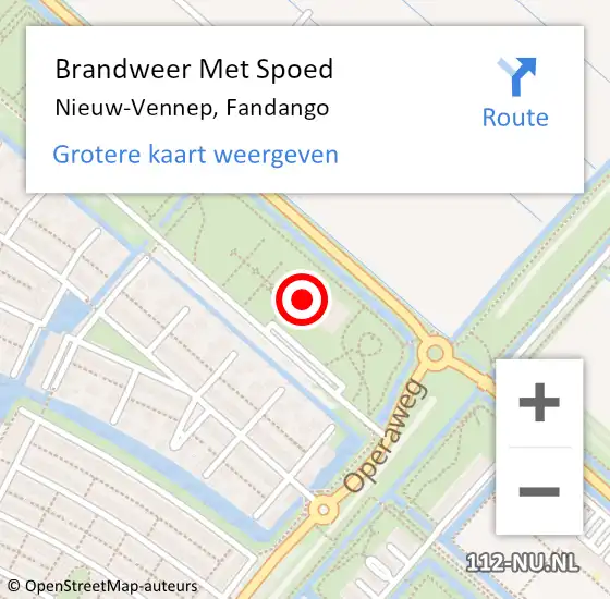 Locatie op kaart van de 112 melding: Brandweer Met Spoed Naar Nieuw-Vennep, Fandango op 17 september 2023 16:08